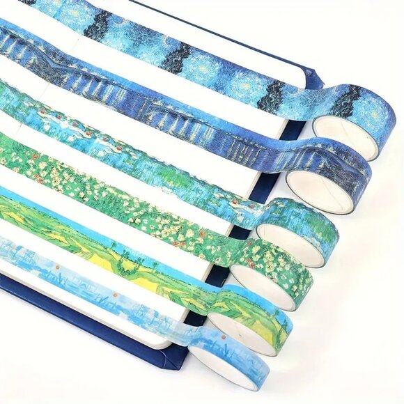 NEW 20 Rolls Washi Tape Box Set - Van Gogh Retro Paint Nature Starry Night - Picture 6 of 8